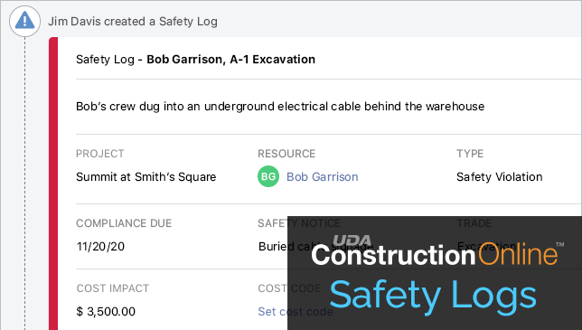 Introducing Safety Logs for ConstructionOnline Daily Logging