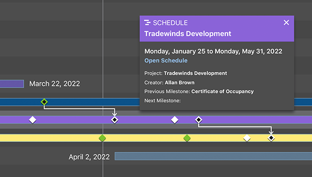 New for ConstructionOnline™ 2022: TrueVision™ Multi-Project Scheduling