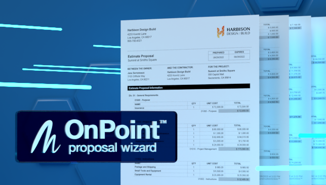 The new OnPoint Proposal Wizard for ConstructionOnline